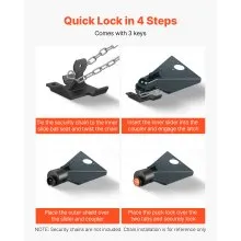 VEVOR Trailer Coupler Lock Fits 2 & 2-5/16-Inch Couplers Trailer Tongue Lock