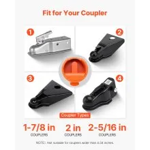 VEVOR Trailer Coupler Lock Fits 1-7/8 & 2 & 2-5/16-Inch Couplers RV Trailer Lock