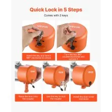 VEVOR Trailer Coupler Lock Fits 1-7/8 & 2 & 2-5/16-Inch Couplers RV Trailer Lock