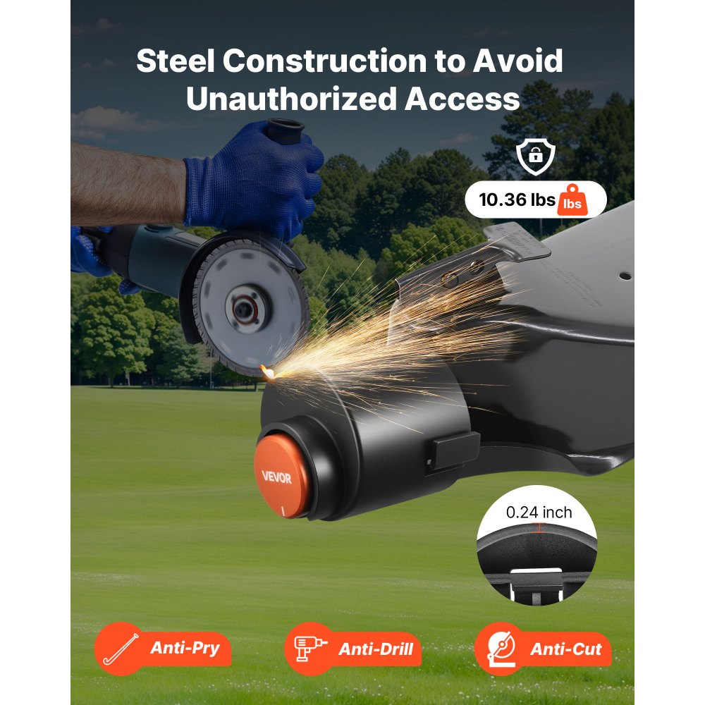 VEVOR Trailer Lock, Fits 2-5/16-Inch Airstream Couplers, Heavy Duty Hitch Lock with 3 Keys Secures Security Chains, Rust-resistant, Anti-Theft Trailer Tongue Locks for RV, Trailer, and Boat