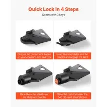 VEVOR Trailer Coupler Lock Fits 2-5/16 Inches Couplers Heavy Duty Tow Hitch lock