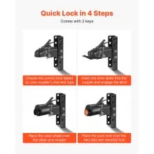 VEVOR Trailer Coupler Lock Fits 2-5/16-Inch Couplers Heavy Duty Trailer Lock
