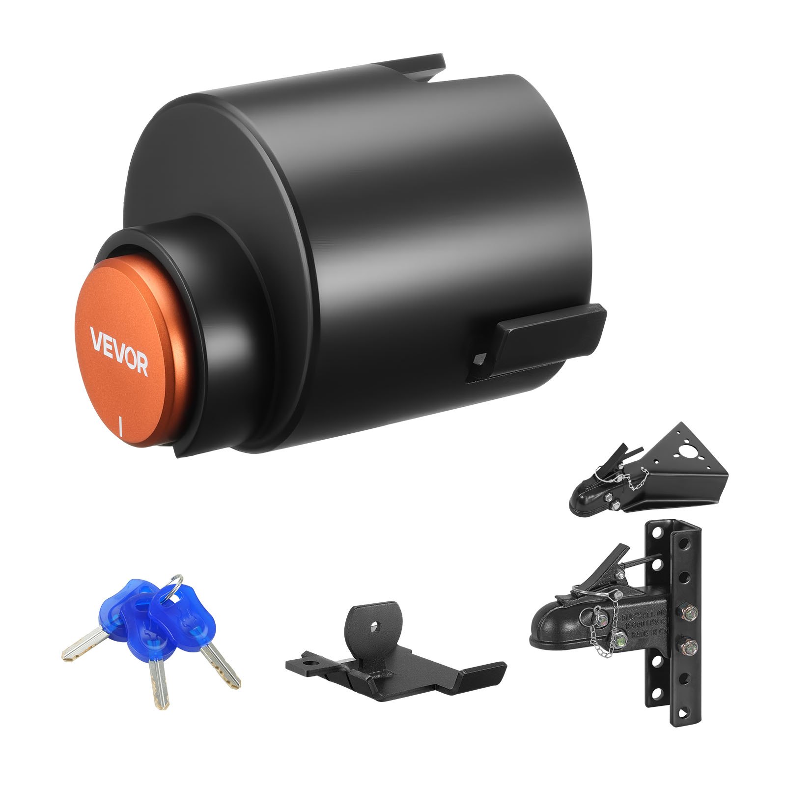 VEVOR Trailer Lock, Fits 58.6 mm Cast Ball Couplers, Heavy Duty Hitch Lock with 3 Keys Secures Security Chains, Corrision-resistant, Anti-Theft RV Trailer Locks for RV, Trailer, Boat