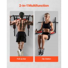 Multifunctional Pull Up Bar Wall Mounted Chin Up Bar Dip Station Heavy Duty