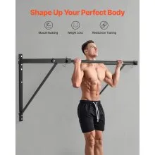 VEVOR Pull Up Bar Wall Mounted Heavy Duty Chin Up Bars Home Gym Adjustable Depth
