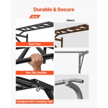 Pull Up Bar Multi-Grip Wall Mounted Chin Up Bars Heavy Duty Home Gym Training