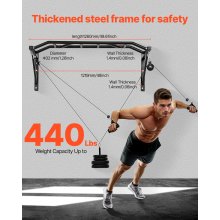 Pull Up Bar Multi-Grip Wall Mounted Chin Up Bars Heavy Duty Home Gym Training