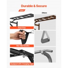 Pull Up Bar Multi-Grip Wall Mounted Chin Up Bars Heavy Duty Home Gym Training