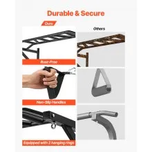 VEVOR Pull Up Bar Multi-Grip Wall Mounted Chin Up Bars Heavy Duty Home Gym