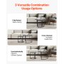 VEVOR Nesting Coffee Table Set of 2, 23.6 in Round Coffee Table, Glass Nesting Tables for Small Place, Modern End Side Tables Night Stand with Metal Frame, for Living Room, Bedroom, Balcony, Office