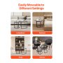 VEVOR Nesting Coffee Table Set of 2, 23.6 in Round Coffee Table, Glass Nesting Tables for Small Place, Modern End Side Tables Night Stand with Metal Frame, for Living Room, Bedroom, Balcony, Office
