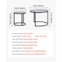 VEVOR Nesting Coffee Table Set of 2, 600 mm Round Coffee Table, Glass Nesting Tables for Small Place, Modern End Side Tables Night Stand with Metal Frame, for Living Room, Bedroom, Balcony, Office