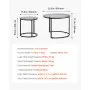VEVOR Nesting Coffee Table Set of 2, 600 mm Round Coffee Table, Glass Nesting Tables for Small Place, Modern End Side Tables Night Stand with Metal Frame, for Living Room, Bedroom, Balcony, Office