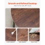 VEVOR Nesting Coffee Table Set of 2, 23.6 in Round Coffee Table, Nesting Tables for Small Place, End Side Tables Night Stand with Metal Frame, for Living Room, Bedroom, Office (Vintage Brown & Black)