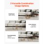 VEVOR Nesting Coffee Table Set of 2, 600 mm Round Coffee Table, Nesting Tables for Small Place, Vintage End Side Tables Night Stand with Metal Frame, for Living Room, Bedroom, Office (White & Gold)