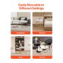 VEVOR Nesting Coffee Table Set of 2, 23.6 in Round Coffee Table, Nesting Tables for Small Place, Vintage End Side Tables Night Stand with Metal Frame, for Living Room, Bedroom, Office (White & Gold)