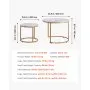 VEVOR Nesting Coffee Table Set of 2, 600 mm Round Coffee Table, Nesting Tables for Small Place, Vintage End Side Tables Night Stand with Metal Frame, for Living Room, Bedroom, Office (White & Gold)