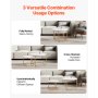 VEVOR Nesting Coffee Table Set of 2, 27.6 in Round Coffee Table, Nesting Tables for Small Place, Vintage End Side Tables Night Stand with Metal Frame, for Living Room, Bedroom, Office (White & Gold)