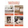 VEVOR Nesting Coffee Table Set of 2, 27.6 in Round Coffee Table, Nesting Tables for Small Place, Vintage End Side Tables Night Stand with Metal Frame, for Living Room, Bedroom, Office (White & Gold)