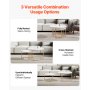 VEVOR Nesting Coffee Table Set of 2, 31.5 in Round Coffee Table, Nesting Tables for Small Place, Vintage End Side Tables Night Stand with Metal Frame, for Living Room, Bedroom, Office (White & Gold)