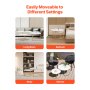 VEVOR Nesting Coffee Table Set of 2, 31.5 in Round Coffee Table, Nesting Tables for Small Place, Vintage End Side Tables Night Stand with Metal Frame, for Living Room, Bedroom, Office (White & Gold)