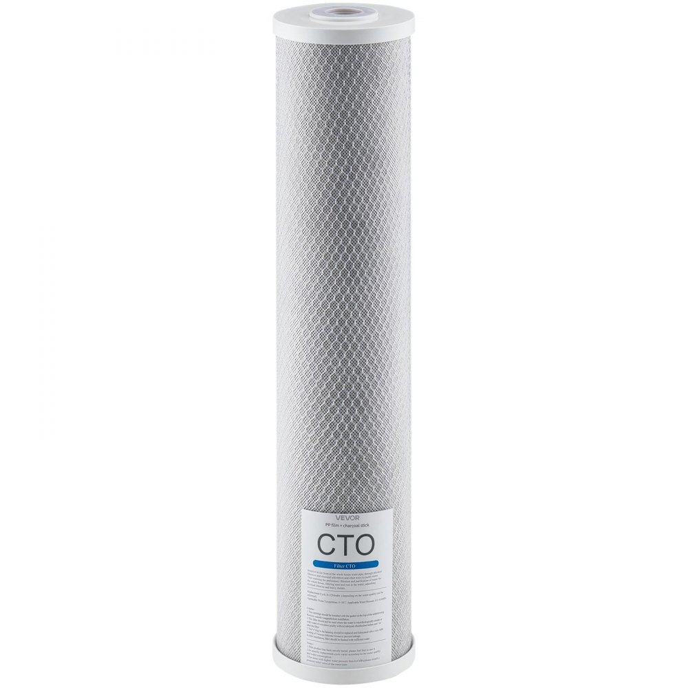 VEVOR Whole House Water Filter Replacement Cartridge, 4.5" x 20" CTO Carbon Block, Replacement Filter for 3-Stage Whole Home Water Filtration System, Reduce Chlorine, Bad Taste, Odor