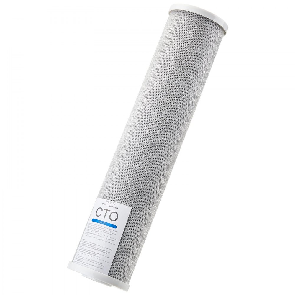 VEVOR Whole House Water Filter Replacement Cartridge, 4.5" x 20" CTO Carbon Block, Replacement Filter for 3-Stage Whole Home Water Filtration System, Reduce Chlorine, Bad Taste, Odor