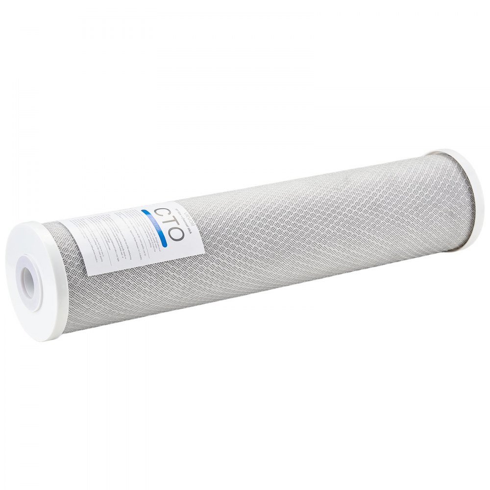 VEVOR Whole House Water Filter Replacement Cartridge, 4.5" x 20" CTO Carbon Block, Replacement Filter for 3-Stage Whole Home Water Filtration System, Reduce Chlorine, Bad Taste, Odor