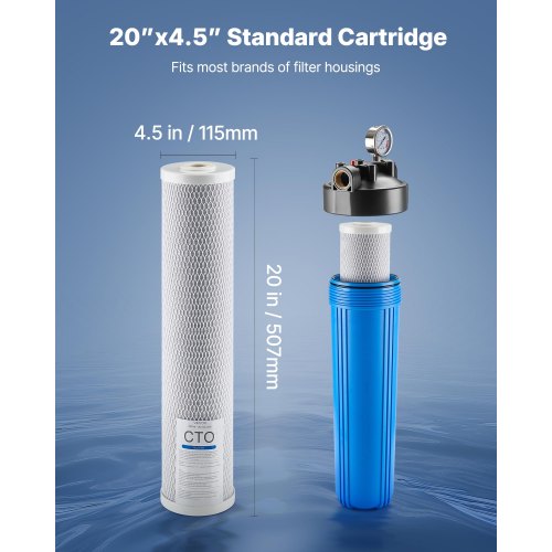 thumbnail image 2 of 20" X 2.5" Whole House Water Filter CTO Carbon Block – CFS Complete Filtration Services 2 of 5