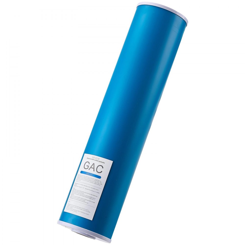 Cartucho de repuesto para filtro de agua para toda la casa VEVOR, 4.5" x 20", carbón activado granular (GAC), filtro de repuesto para sistema de filtración de agua para toda la casa, reduce el cloro, los químicos, los COV, el sabor y el olor.