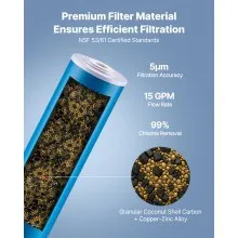 Whole House Water Filter Replacement Cartridge 4.5" x 20" KDF Home Filter
