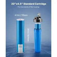 Whole House Water Filter Replacement Cartridge 4.5" x 20" KDF Home Filter