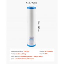 Whole Home Water Filter Replacement Cartridge 4.5"x20" PHO Scale Inhibitor