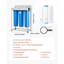 3-Stage Whole House Water Filter System 4.5" x 20" PHO Prevent Scale Build