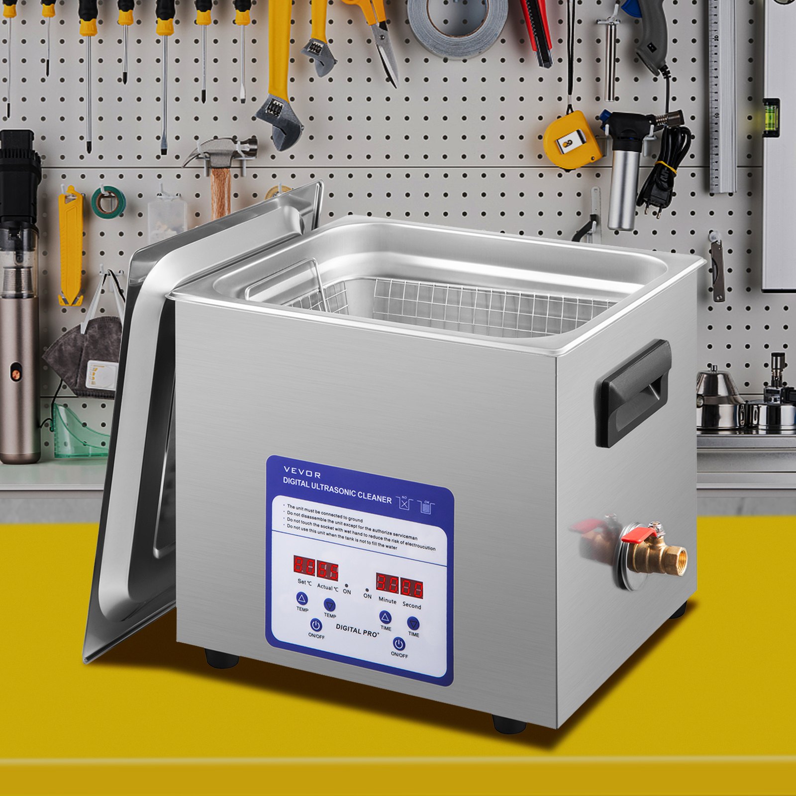 VEVOR 10L Ultrasonic Cleaner Jewelry Coins 316 Stainless Steel w/ Heater Timer