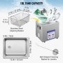 VEVOR Digital Ultrasonic Cleaner 10L Ultrasonic Cleaning Machine 40kHz Sonic Cleaner Machine 316 & 304 Stainless Steel Ultrasonic Cleaner Machine with Heater & Timer for Cleaning Jewelry Glasses Watch