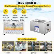 VEVOR Digital Ultrasonic Cleaner 30L Ultrasonic Cleaning Machine 40kHz Sonic Cleaner Machine 316 & 304 Stainless Steel Ultrasonic Cleaner Machine with Heater & Timer for Cleaning Jewelry Glasses Watch