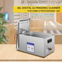 VEVOR Digital Ultrasonic Cleaner 30L Ultrasonic Cleaning Machine 40kHz Sonic Cleaner Machine 316 & 304 Stainless Steel Ultrasonic Cleaner Machine with Heater & Timer for Cleaning Jewelry Glasses Watch