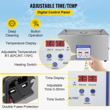 VEVOR Digital Ultrasonic Cleaner 30L Ultrasonic Cleaning Machine 40kHz Sonic Cleaner Machine 316 & 304 Stainless Steel Ultrasonic Cleaner Machine with Heater & Timer for Cleaning Jewelry Glasses Watch