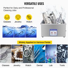 VEVOR Digital Ultrasonic Cleaner 30L Ultrasonic Cleaning Machine 40kHz Sonic Cleaner Machine 316 & 304 Stainless Steel Ultrasonic Cleaner Machine with Heater & Timer for Cleaning Jewelry Glasses Watch