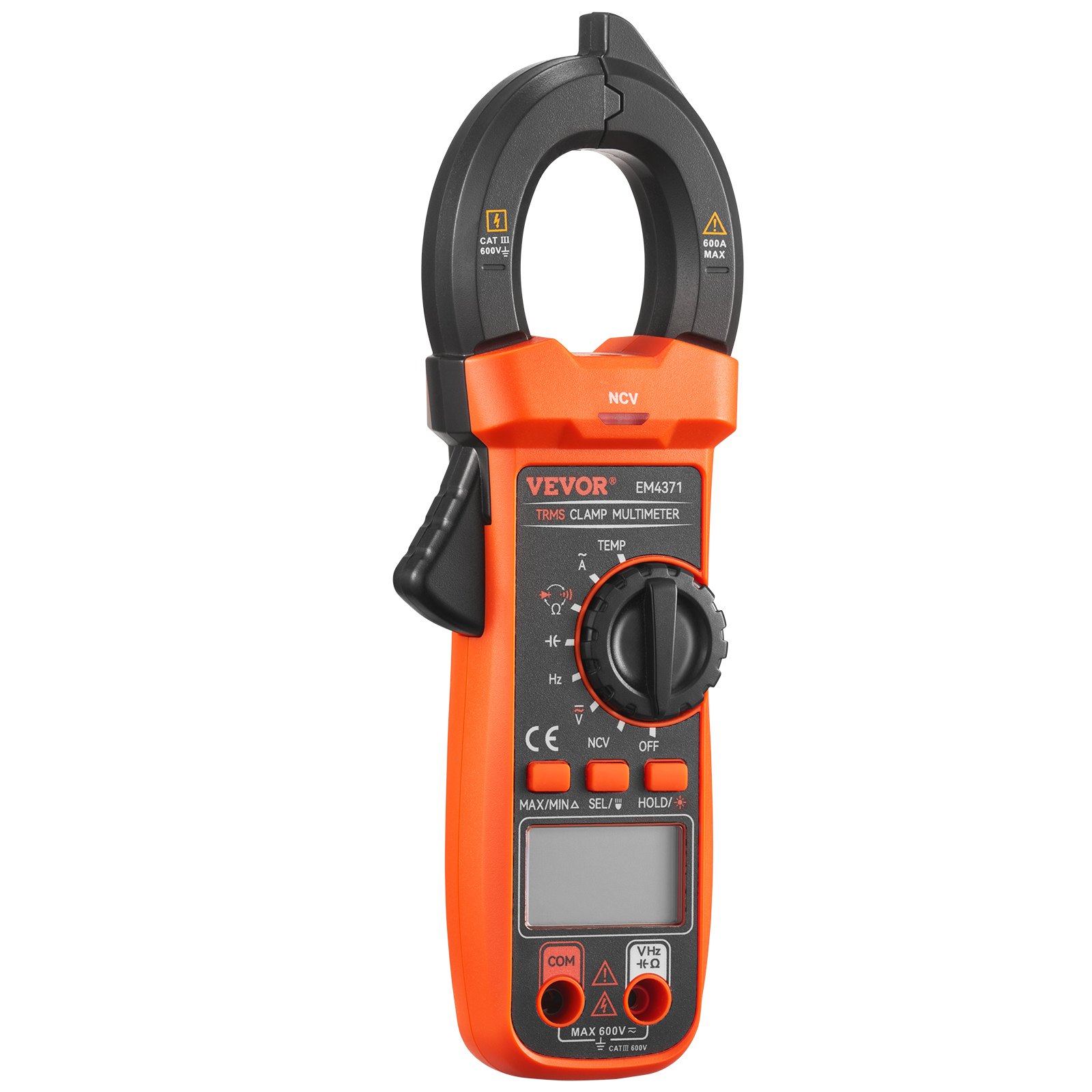 VEVOR Digital Clamp Meter T-RMS, 4000 Counts, 600A Clamp Multimeter Tester, Measures Current Voltage Resistance Diodes Continuity Data Retention, with NCV for Home Appliance, Railway Industry Maintena
