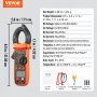 VEVOR Digital Clamp Meter T-RMS, 6000 Counts, 600A Clamp Multimeter Tester, Measures Current Voltage Resistance Diodes Continuity Data Retention, with NCV for Home Appliance, Railway Industry Maintena