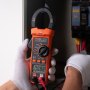 Alicate Amperímetro Digital VEVOR T-RMS, 6000 Contagens, Testador de Alicate Multímetro 600A, Mede Corrente, Tensão, Resistência, Diodos, Continuidade, Retenção de Dados, com NCV para Eletrodomésticos, Indústria Ferroviária, Manutenção