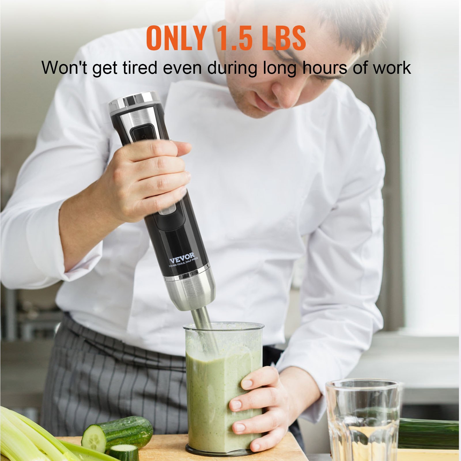 Commercial Immersion Blender, 200 Watt 8-Speed Heavy Duty Immersion Blender, Stainless Steel Blade Copper Motor Hand Mixer, USB Charging Cable Multi-purpose Easy Control Grip Stick Mixer, Black Commercial Immersion Blender, 200 Watt 8-Speed Heavy Duty Immersion Blender, Stainless Steel Blade Copper Motor Hand Mixer, USB Charging Cable Multi-purpose Easy Control Grip Stick Mixer, Black