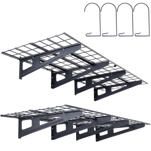 VEVOR Garage Storage Shelving, 2 Pack, 122 x 61 cm Heavy Duty Garage Shelves Wall Mounted, 226.8 kg  Load Capacity(Total) Garage Storage Rack Floating Shelves, Suitable for Shop, Shed, Garage Storage