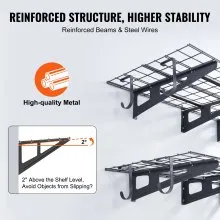 VEVOR Garage Storage Shelving, 2 Pack, 6 x 2 ft Heavy Duty Garage Shelves Wall Mounted, 1000 lbs Load Capacity(Total) Garage Storage Rack Floating Shelves, Suitable for Shop, Shed, Garage Storage