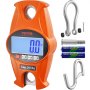VEVOR Digital Crane Scale, 660 lbs/300 kg, Industrial Heavy Duty Hanging Scale with Cast Aluminum Case & LCD Screen, Handheld Mini Crane with Hooks for Farm, Hunting, Fishing, Outdoor, Garage (Orange)