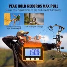 VEVOR Digital Crane Scale, 880 lbs/400 kg, Industrial Heavy Duty Hanging Scale with Cast Aluminum Case & LCD Screen, Handheld Mini Crane with Hooks for Farm, Hunting, Fishing, Outdoor, Garage (Orange)