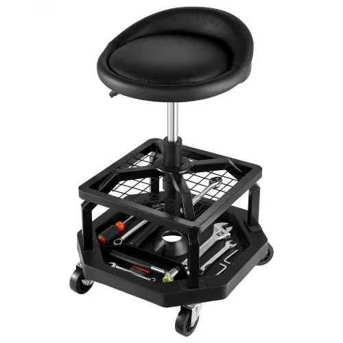 VEVOR Rolling Shop Stool, Pneumatic Garage Seat/Work Stool with