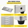VEVOR 0.8L Ultrasonic Cleaners Digital Heater Timer for Cleaning Jewelry Cleaning Eyeglass 35W Stainless steel for Commercial Personal Home Use